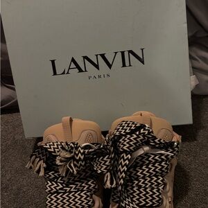 Lanvin Women's Pink and Black Sneakers